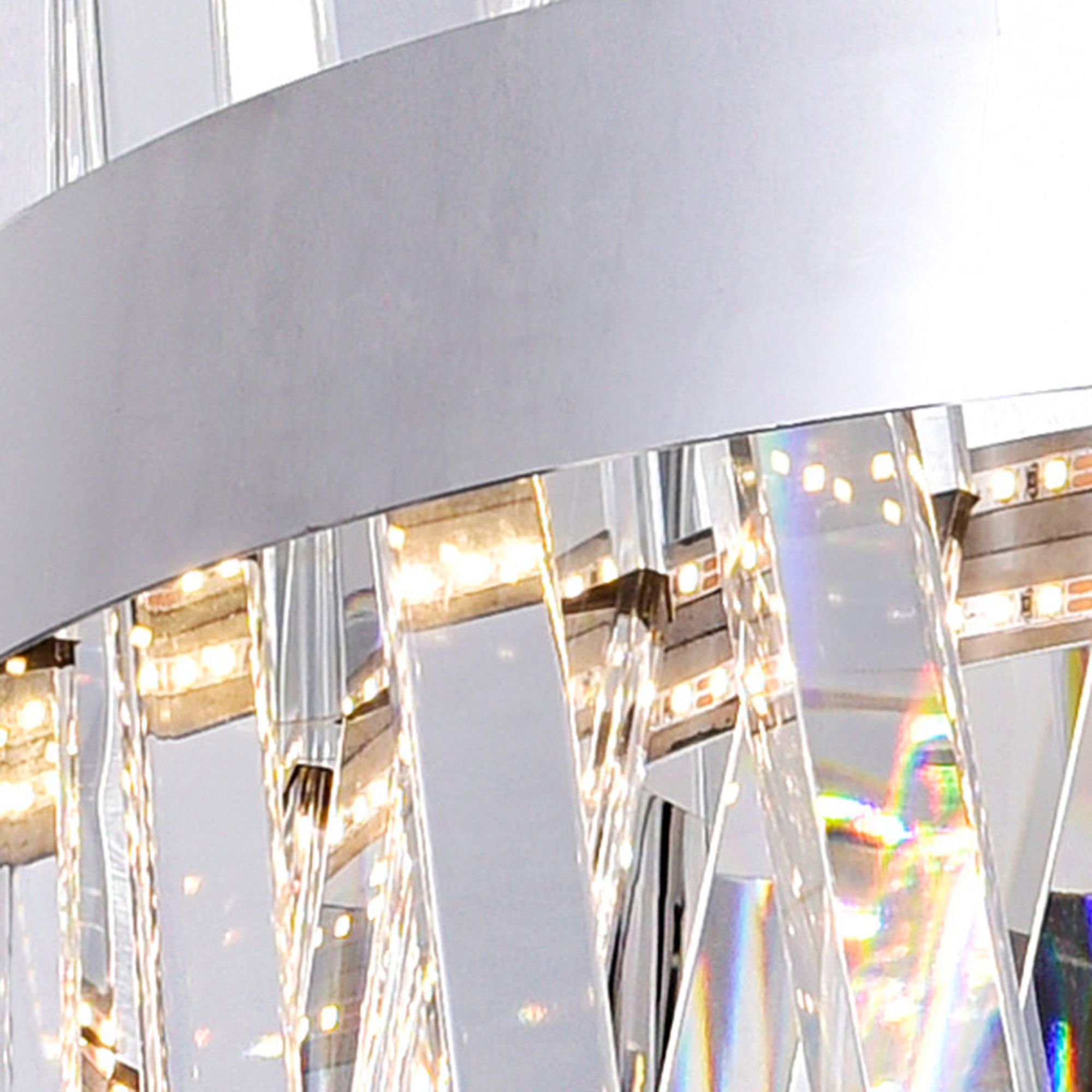 Image 3 Glace Integrated LED 40in Curved Chrome Chandelier more views