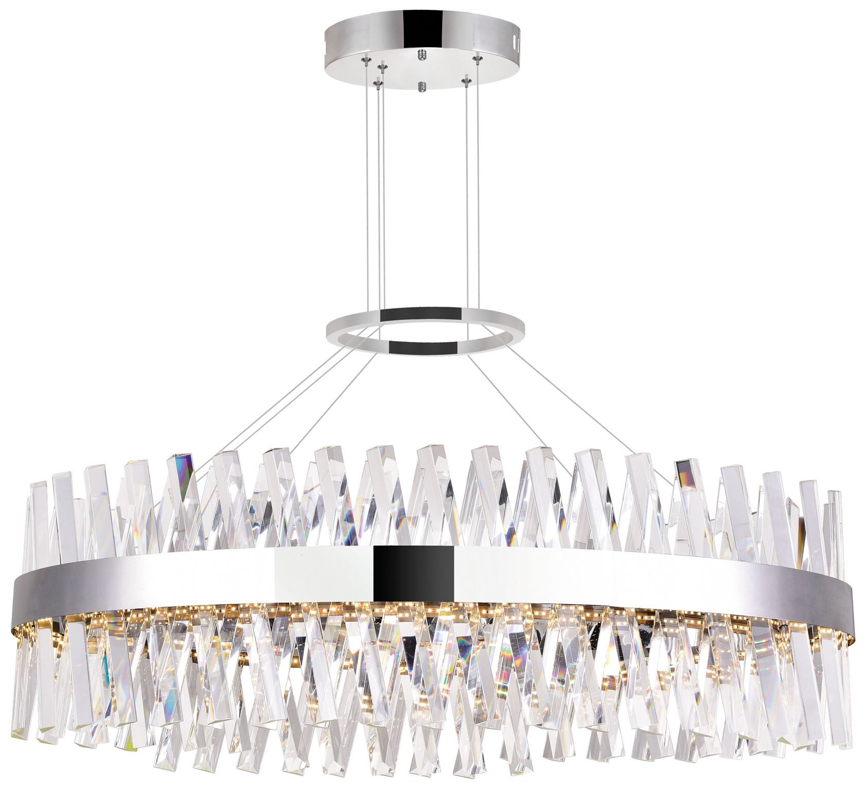 Glace Integrated LED 40in Round Chrome Chandelier