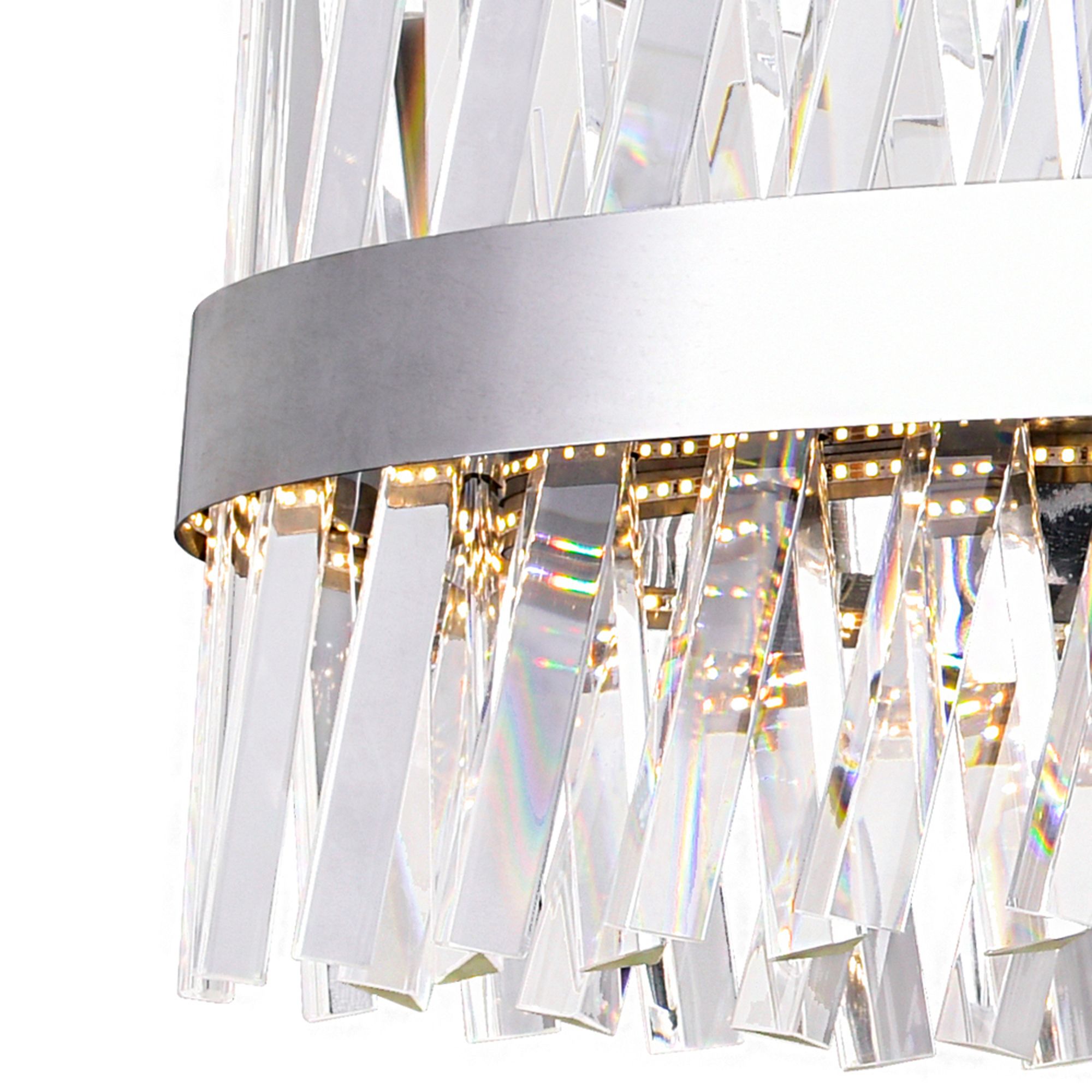 Image 2 Glace Integrated LED 40in Round Chrome Chandelier more views