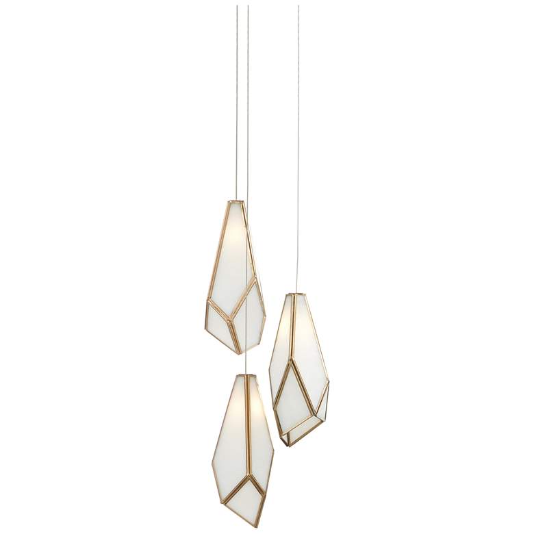 Image 1 Glace White 3-Light Multi-Drop Pendant