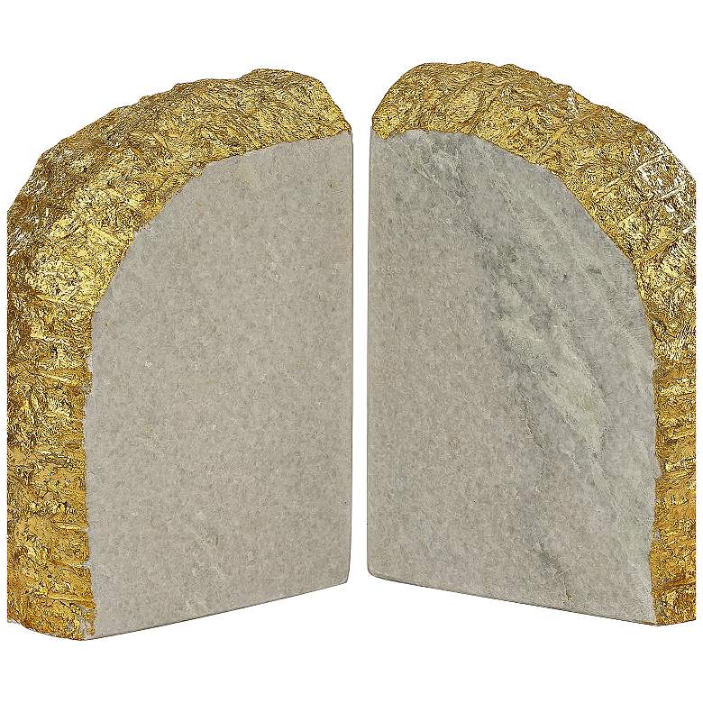 Image 1 Glace White and Gold Bookends Set of 2