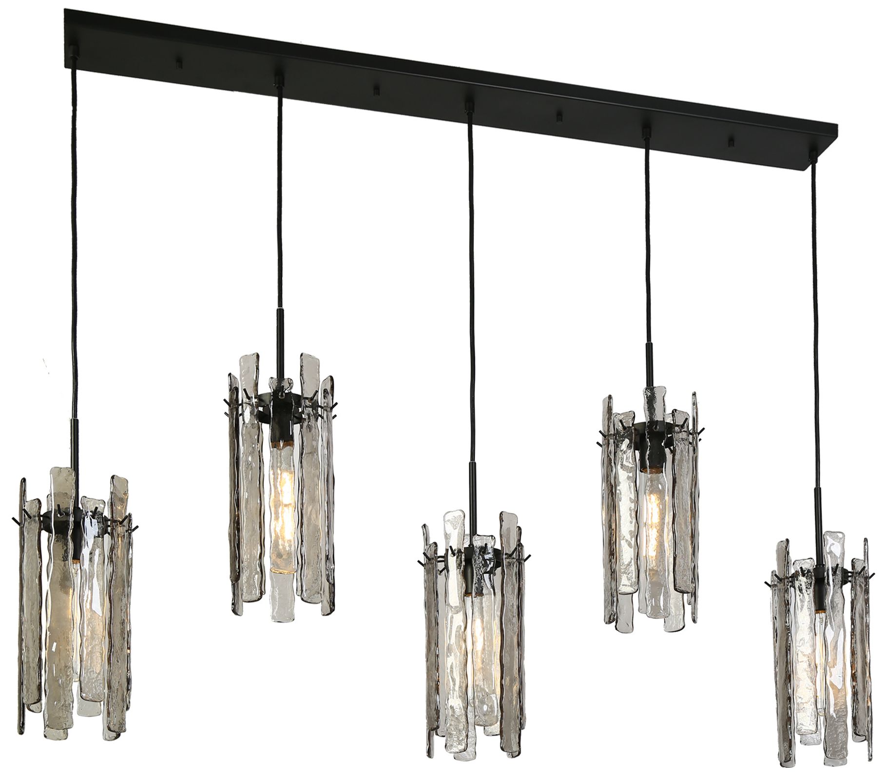 Image 3 Glacia Modern 59" Wide 5-Light Smoky Glass Island Chandelier more views