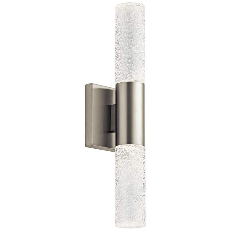 Image 2 Glacial Glow™ 12 3/4"H Nickel 2-LED Wall Sconce