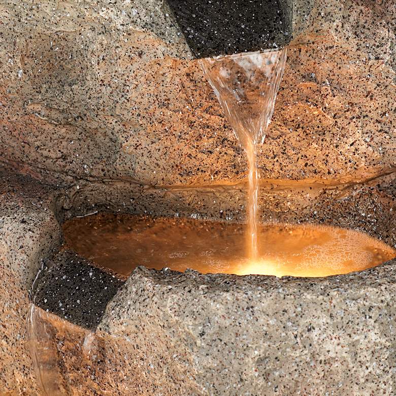 Image 4 Glacial Rock Zen 30" High Water Fountain with LED Lights more views