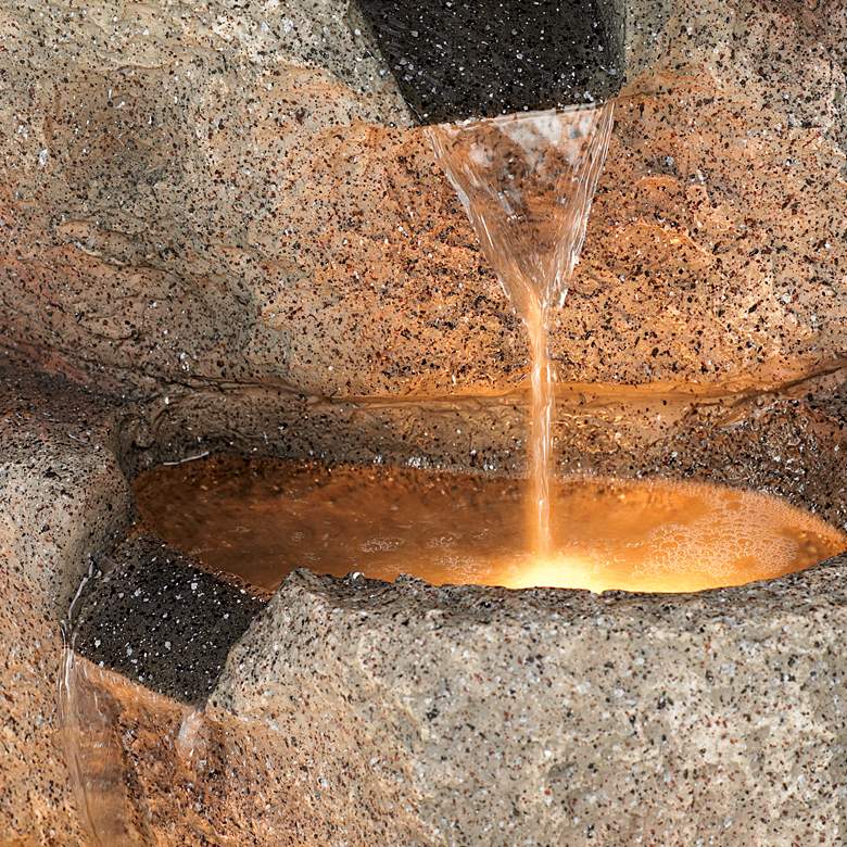 Image 4 Glacial Rock Zen 30 inch High Water Fountain with LED Lights more views