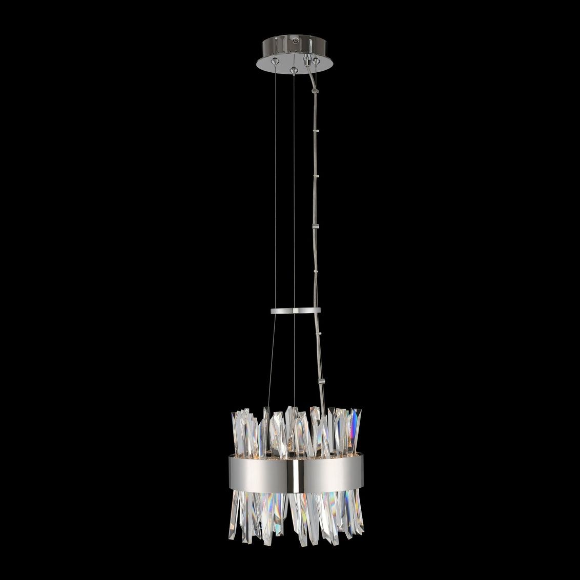 crystal and chrome pendant light