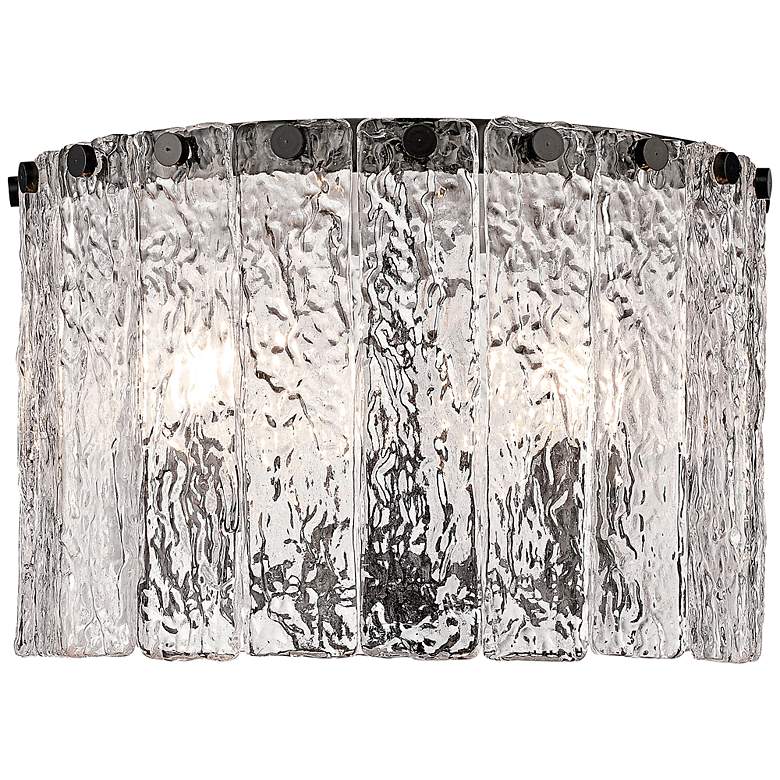 Image 3 Glacier 12 1/2" Wide Matte Black 3-Light Ceiling Light