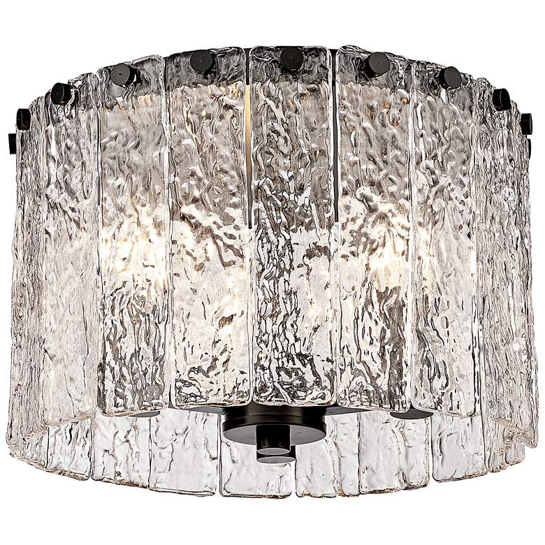 Image 6 Glacier 12 1/2" Wide Matte Black 3-Light Ceiling Light more views