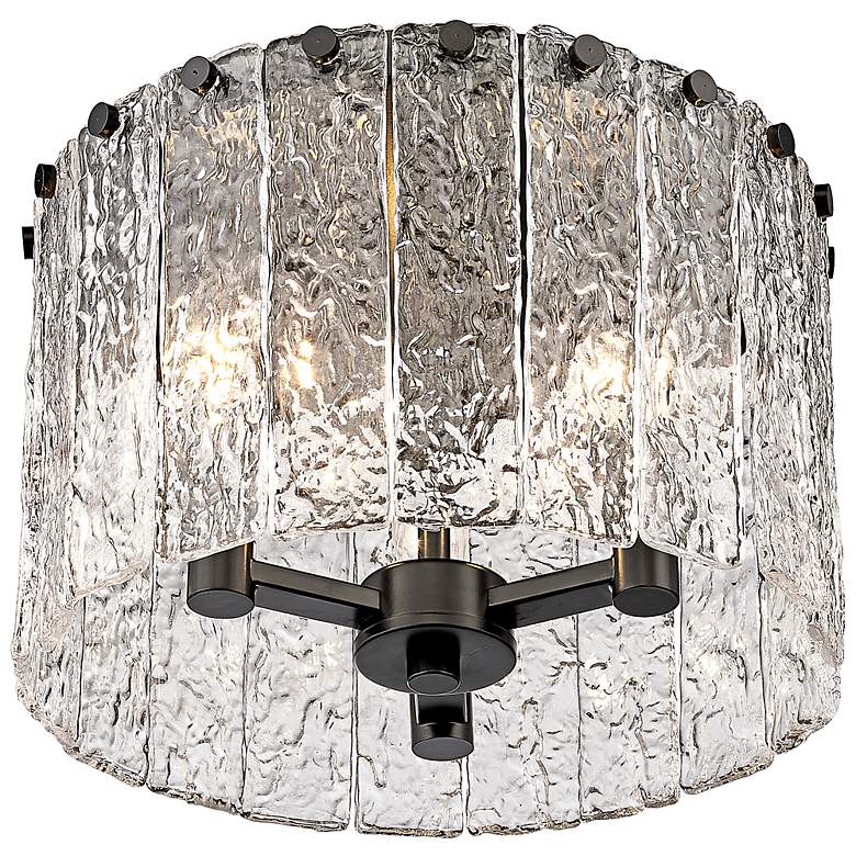 Image 7 Glacier 12 1/2" Wide Matte Black 3-Light Ceiling Light more views