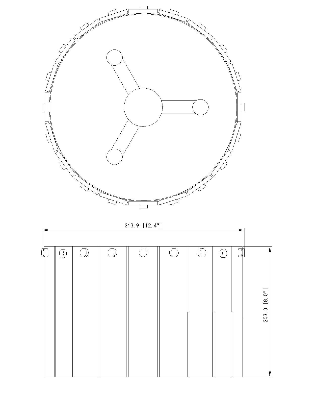 Glacier 12 1/2" Wide Matte Black 3-Light Ceiling Light in scene