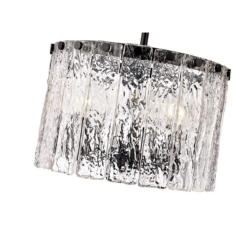 Image 7 Glacier 12 1/2" Wide Matte Black 3-Light Drum Pendant more views