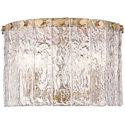 Glacier 12 1/2" Wide Modern Gold 3-Light Ceiling Light