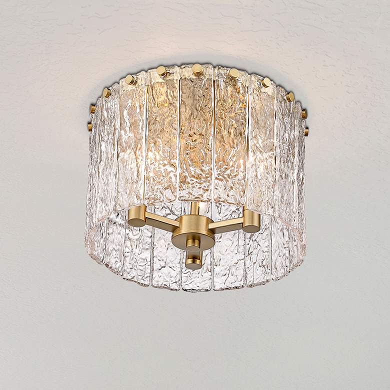 Image 2 Glacier 12 1/2" Wide Modern Gold 3-Light Ceiling Light
