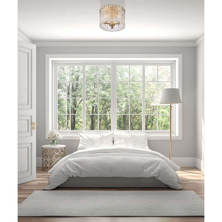 Image 5 Glacier 12 1/2" Wide Modern Gold 3-Light Ceiling Light more views