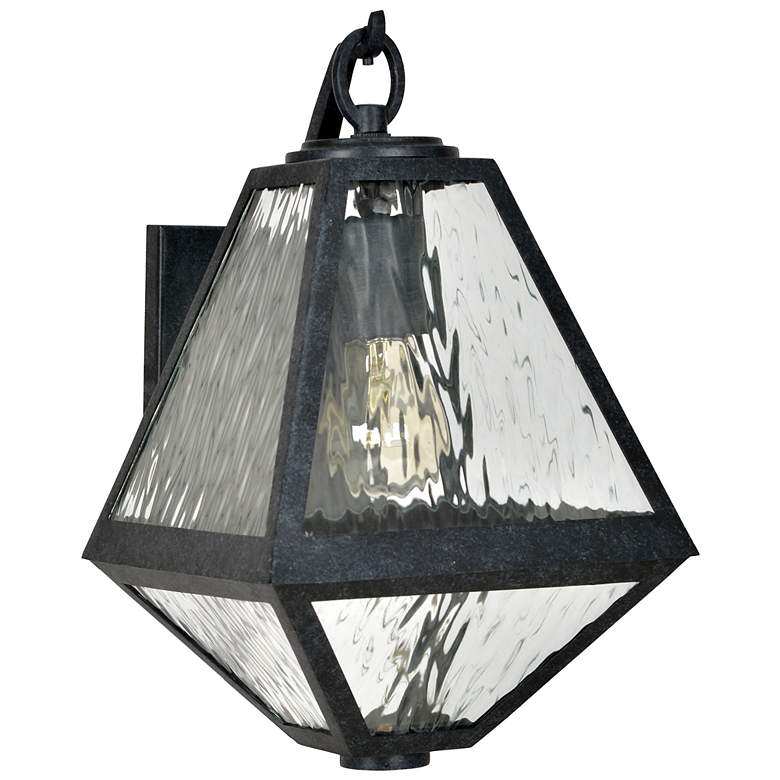 Image 1 Glacier 12 3/4" High Matte Black Charcoal Outdoor Wall Light