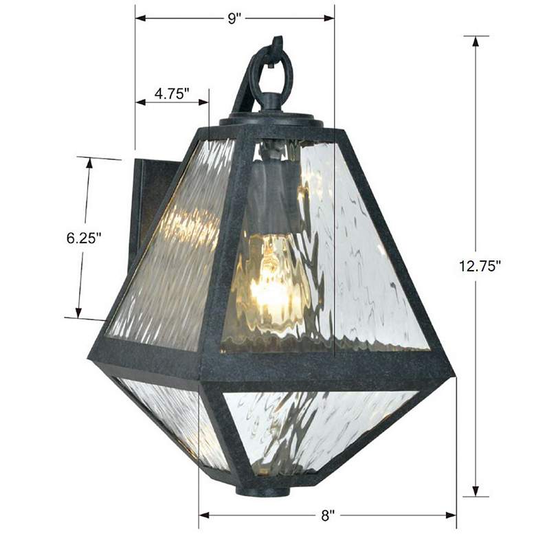Image 3 Glacier 12 3/4" High Matte Black Charcoal Outdoor Wall Light more views