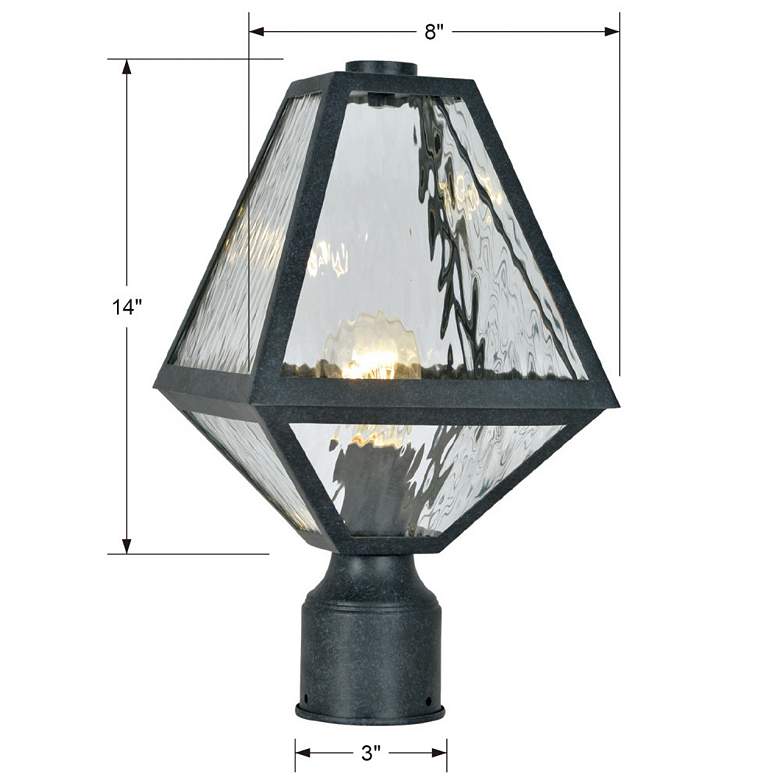 Image 5 Glacier 14" High Matte Black Charcoal Outdoor Post Light more views
