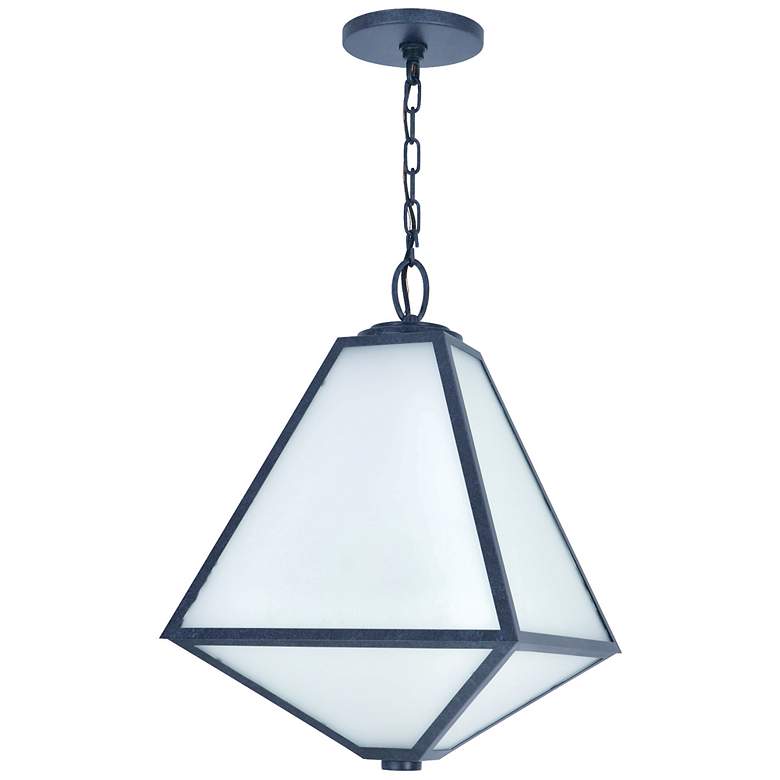 Image 2 Glacier 14 inch Wide Black Charcoal Indoor-Outdoor Pendant Light