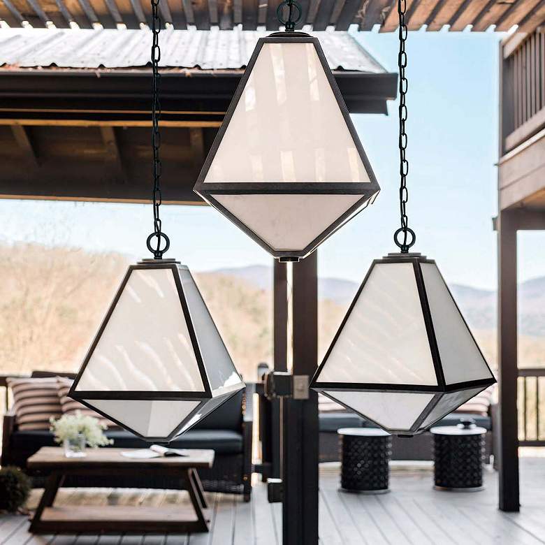 Image 6 Glacier 14" Wide Black Charcoal Indoor-Outdoor Pendant Light more views