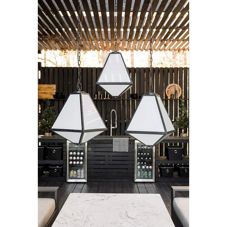 Image 7 Glacier 14" Wide Black Charcoal Indoor-Outdoor Pendant Light more views