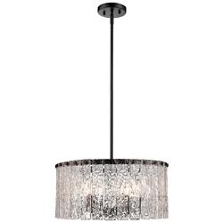 Glacier 19" Wide Matte Black 5-Light Pendant