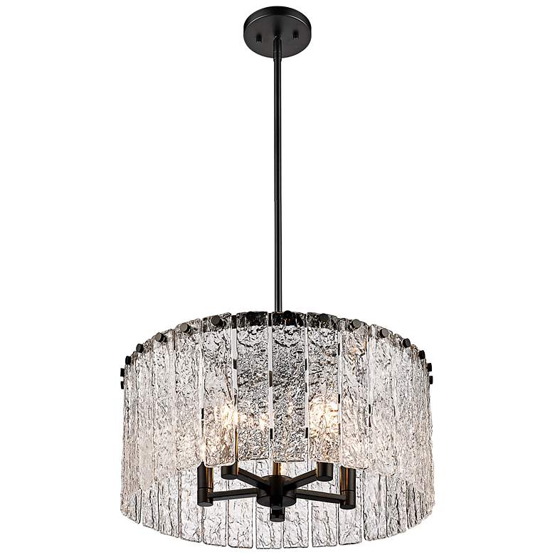 Image 6 Glacier 19" Wide Matte Black 5-Light Pendant more views