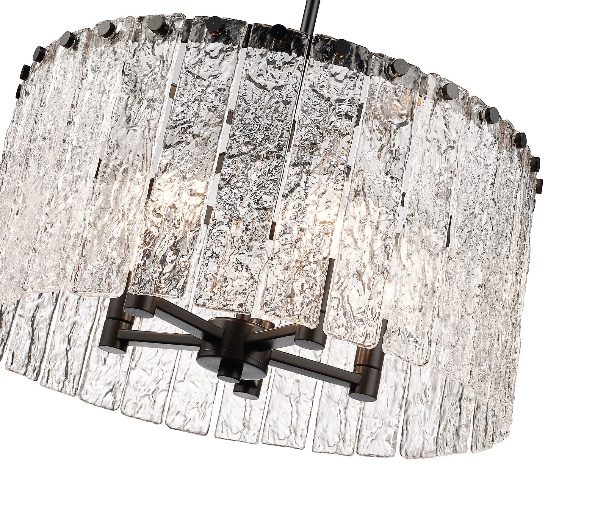 Glacier 19" Wide Matte Black 5-Light Pendant in scene