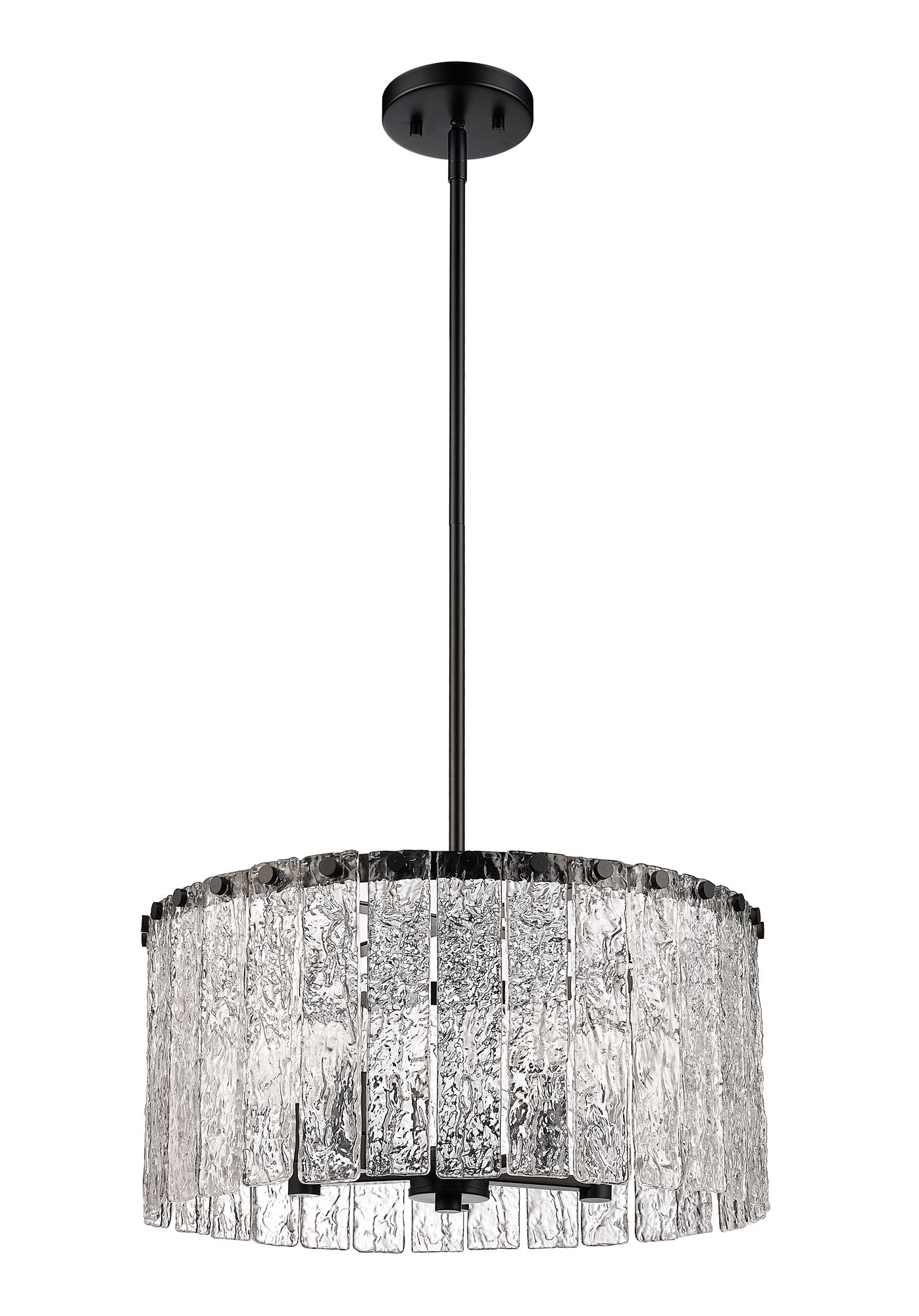 Glacier 19" Wide Matte Black 5-Light Pendant in scene