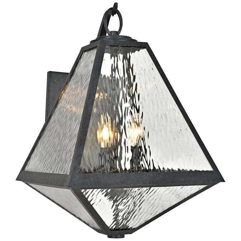 Image 1 Glacier 21 inch High Matte Black Charcoal Outdoor Wall Light