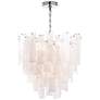 2_Glacier 21"W Polished Nickel and Swirled Glass Chandelier