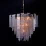 3_Glacier 21"Wide Polished Brass and Water Glass Chandelier more views