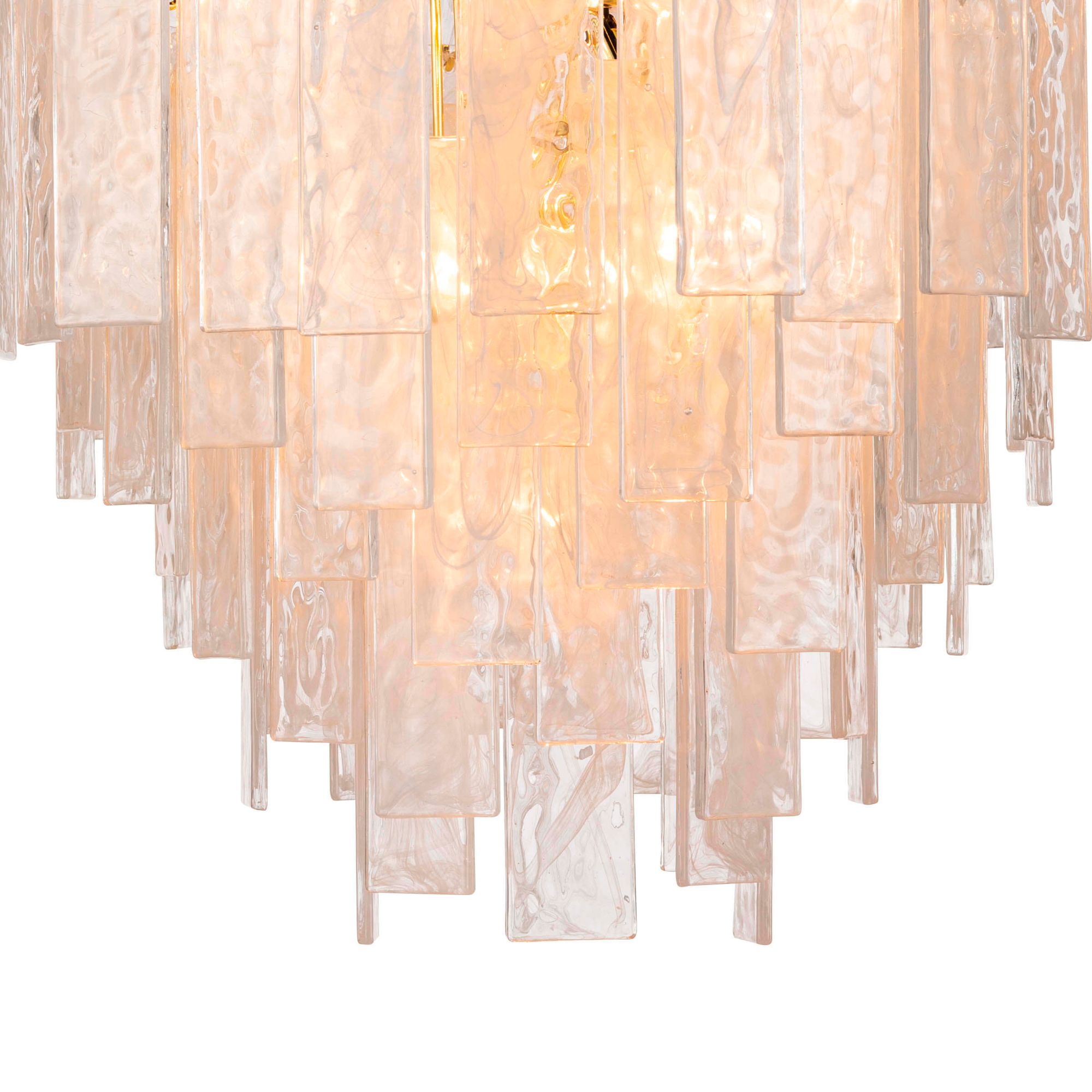 Glacier 21"Wide Polished Brass and Water Glass Chandelier