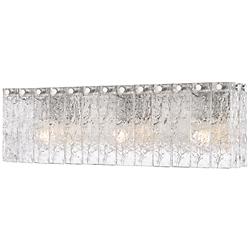 Glacier 24" Wide Brushed Nickel and Glass Bath Light
