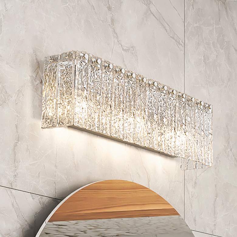 Image 1 Glacier 24" Wide Brushed Nickel and Glass Bath Light