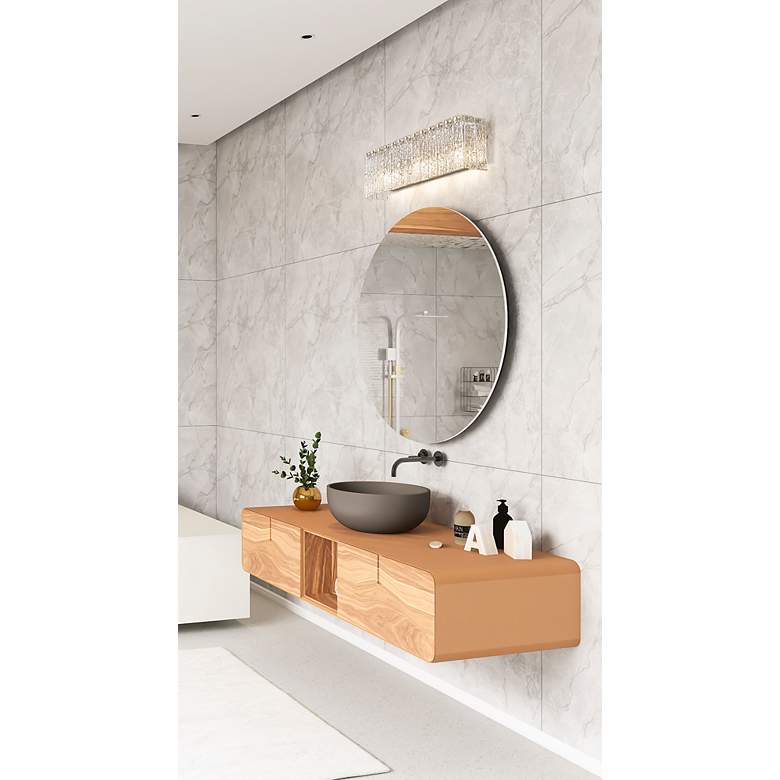 Image 4 Glacier 24" Wide Brushed Nickel and Glass Bath Light more views