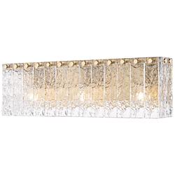 Glacier 24" Wide Modern Gold and Textured Glass Bath Light