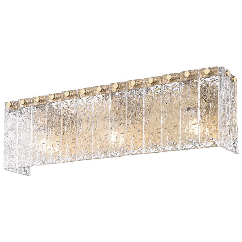 Image 5 Glacier 24" Wide Modern Gold and Textured Glass Bath Light more views