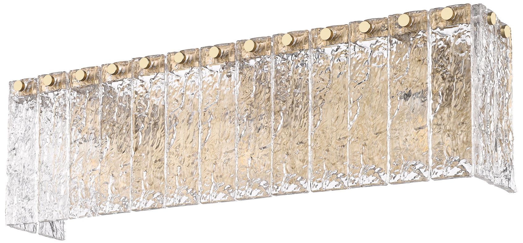 Glacier 24" Wide Modern Gold and Textured Glass Bath Light