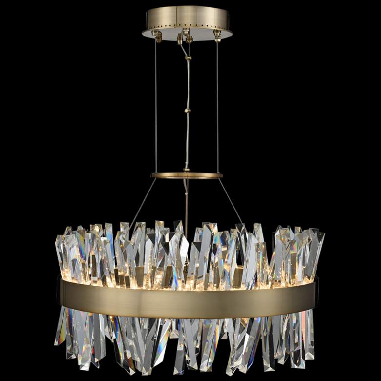 Glacier 25&quot; Wide Champagne Gold LED Round Crystal Pendant more views