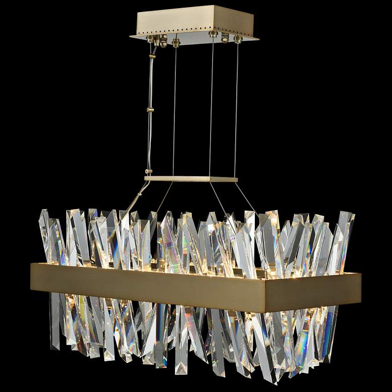 Image 1 Glacier 26"W Champagne Gold LED Kitchen Island Light Pendant
