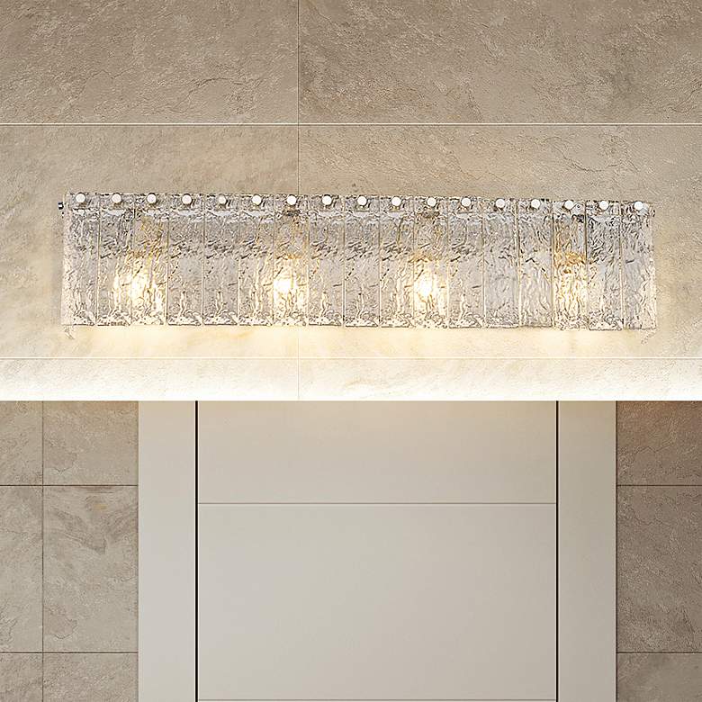 Image 2 Glacier 31 1/4"W Brushed Nickel 4-Light Vanity Bath Light