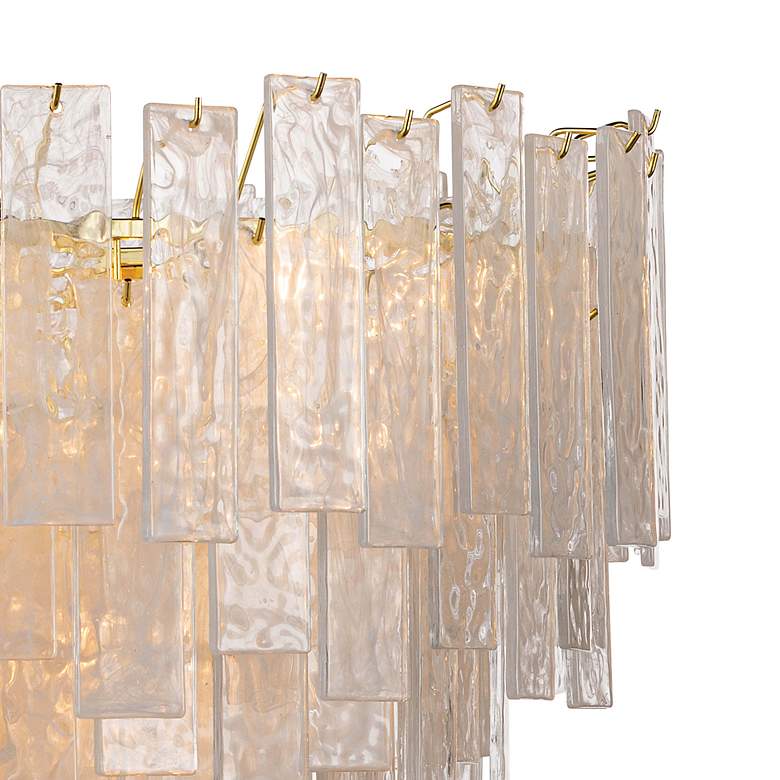 Image 3 Glacier 31" Wide Polished Brass Glass 16-Light Chandelier more views