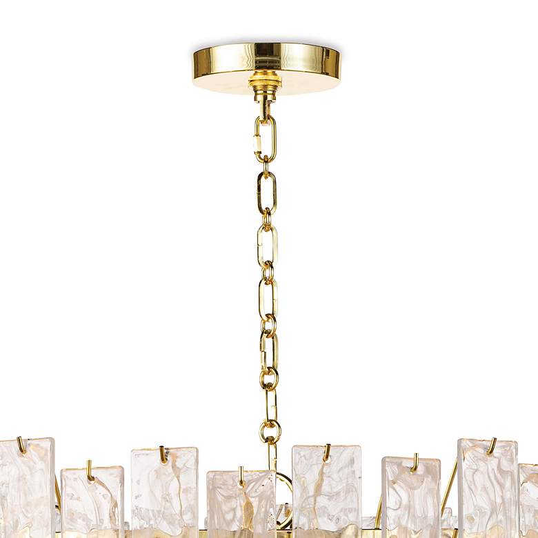 Image 5 Glacier 31" Wide Polished Brass Glass 16-Light Chandelier more views