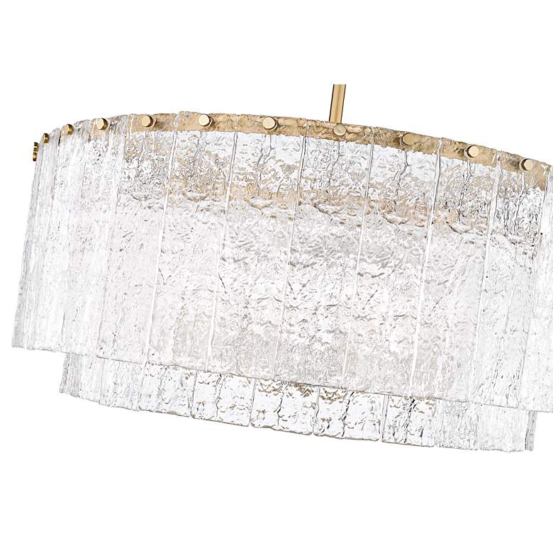 Image 4 Glacier 32" Wide Modern Gold Double Layer Drum Pendant Light more views