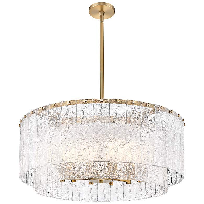 Image 5 Glacier 32" Wide Modern Gold Double Layer Drum Pendant Light more views