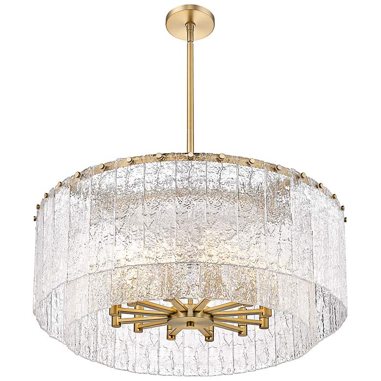 Image 6 Glacier 32" Wide Modern Gold Double Layer Drum Pendant Light more views