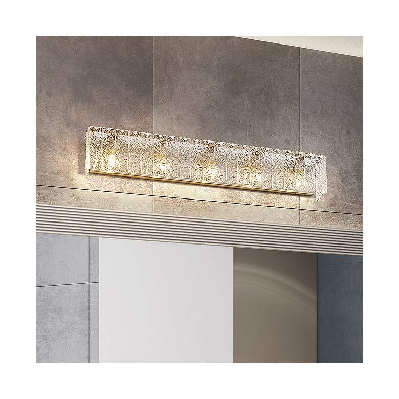 Image 1 Glacier 36 3/4" Wide Brushed Nickel Vanity Bath Light