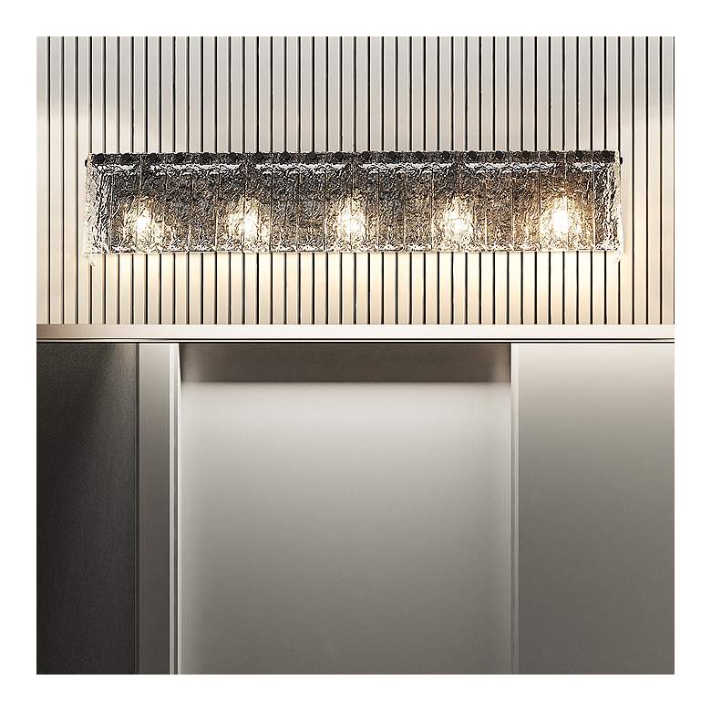 Image 1 Glacier 36 3/4" Wide Matte Black Vanity Bath Light