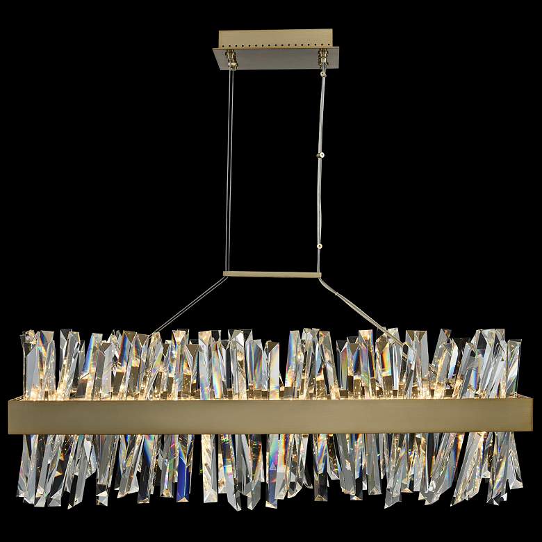Image 1 Glacier 36" Wide Champagne Gold LED Kitchen Island Light Pendant