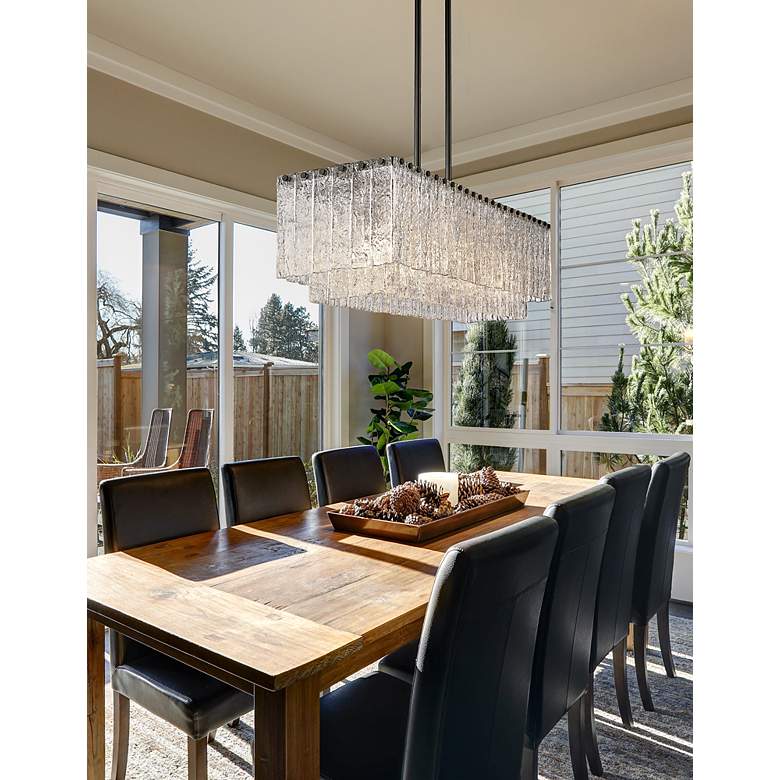 Image 4 Glacier 42 3/4 inch Wide Matte Black 5-Light Island Chandelier more views